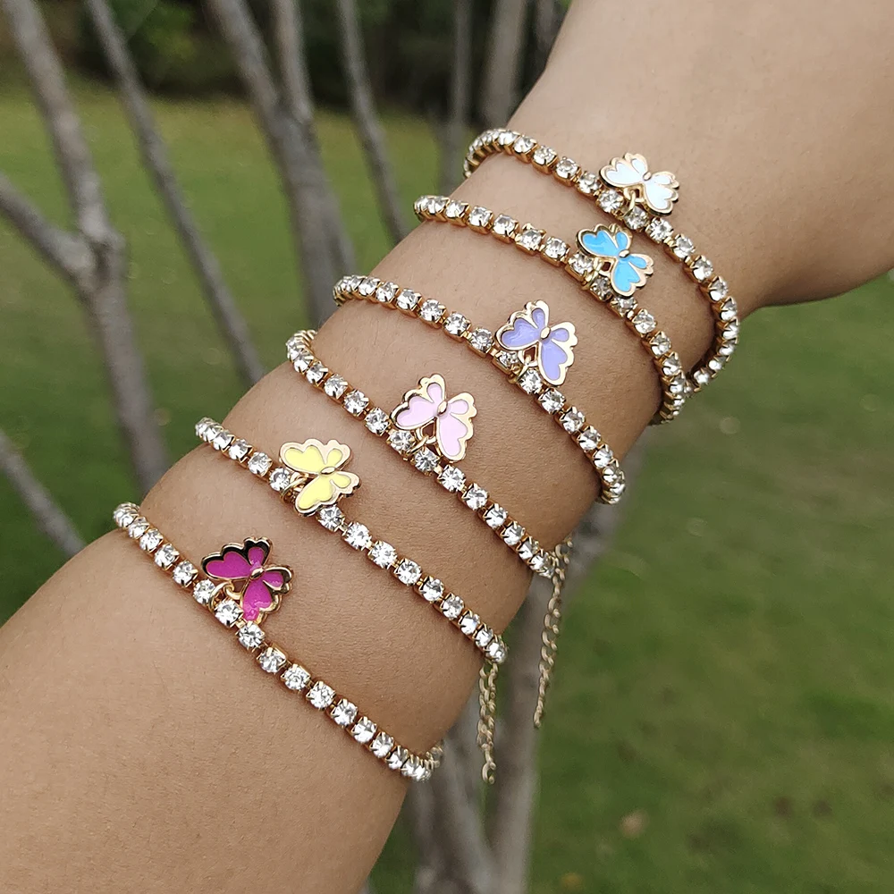 Женский браслет ручной работы ZX 2 шт./компл. с изображением бабочки и смайлика |