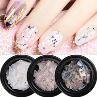 1bottle nail japanese abalone shell piece 3d charms slice diy ultra thin irregular manicure decorations abalone shell pieces pt0
