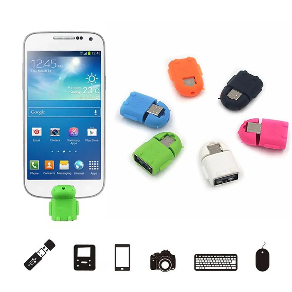Android Robot OTG адаптер USB 2 0 к микро адаптеру Подключение клавиатуры мыши U диск