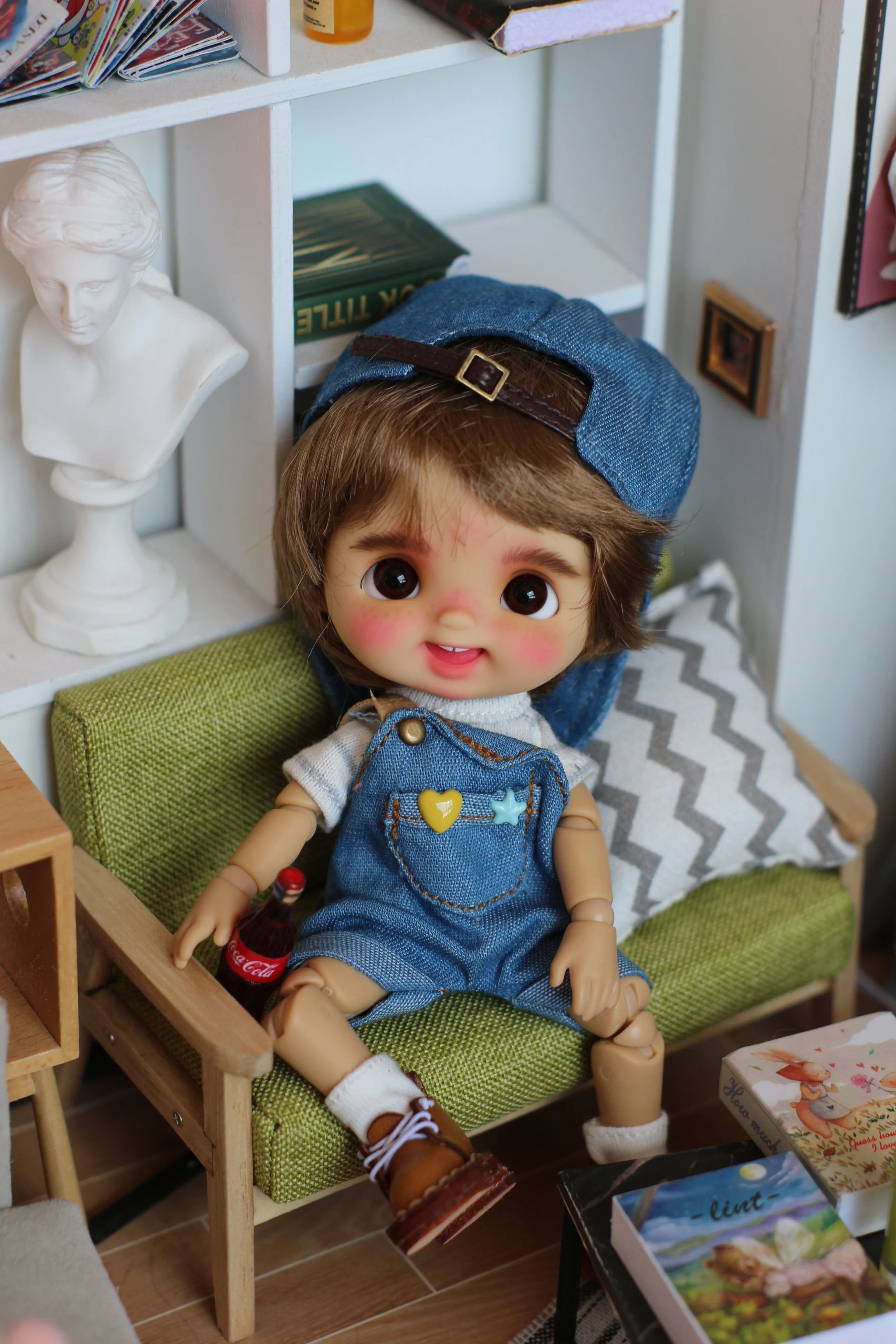 Ob11 doll Babao Xiaoxiao 1 / 12 8 BJD baby head including wig clothes shoes and body |