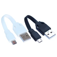 two pieces micro usb 10cm short cable soft flat tpe data and charging cable cord for sync charging
