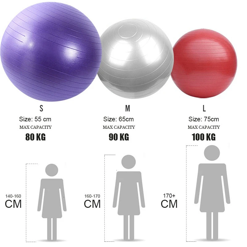 Шары для пилатеса и йоги с увеличенной толщиной 55-75см для женщин, упражнения на баланс и стабильность в фитнес-зале.