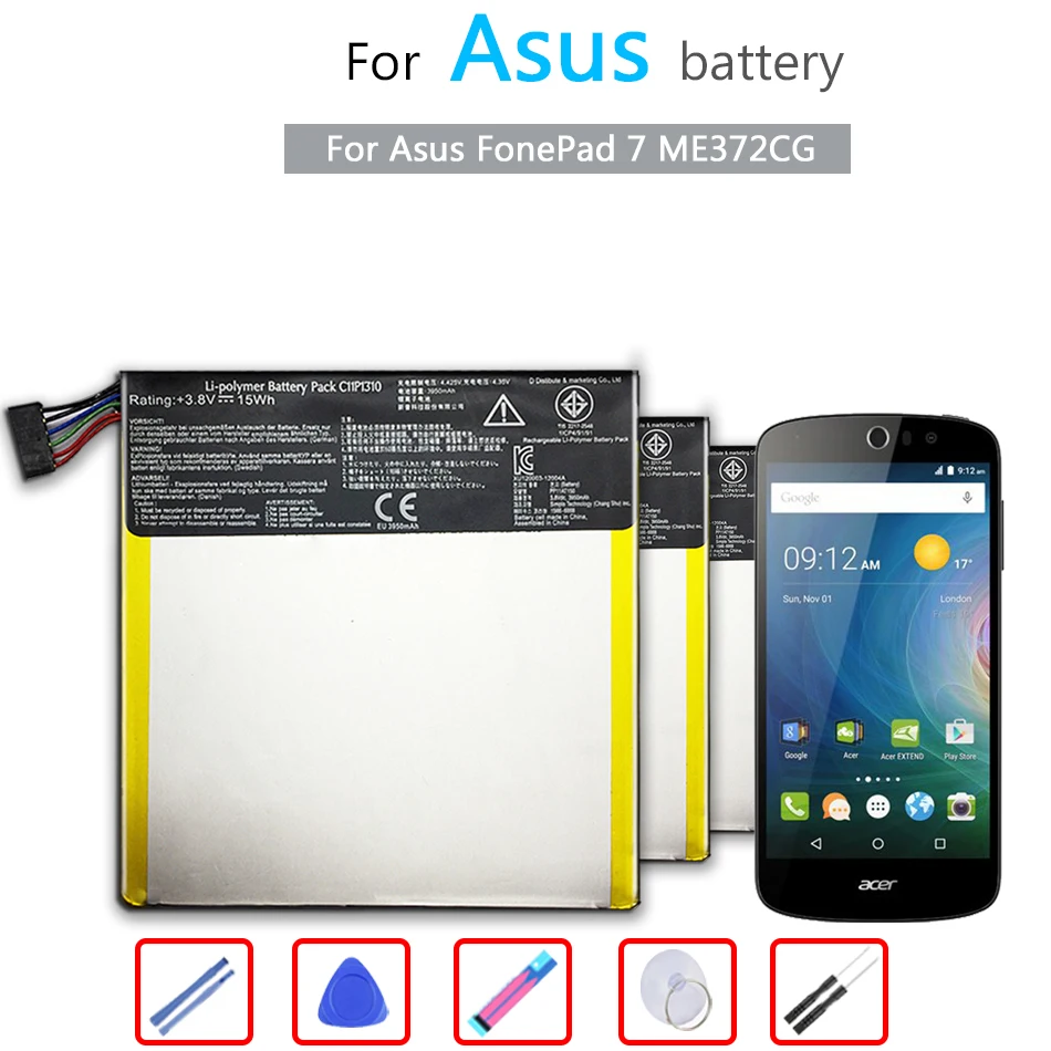 

Планшетный литий-полимерный аккумулятор для Asus FonePad 7 ME372CG K00E ME372 C11P1310 3950 мАч