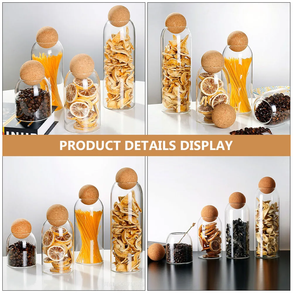 

1Set Kitchen Glass Canister Party Grain Storage Caddy Coffee Bean Sealing Jar