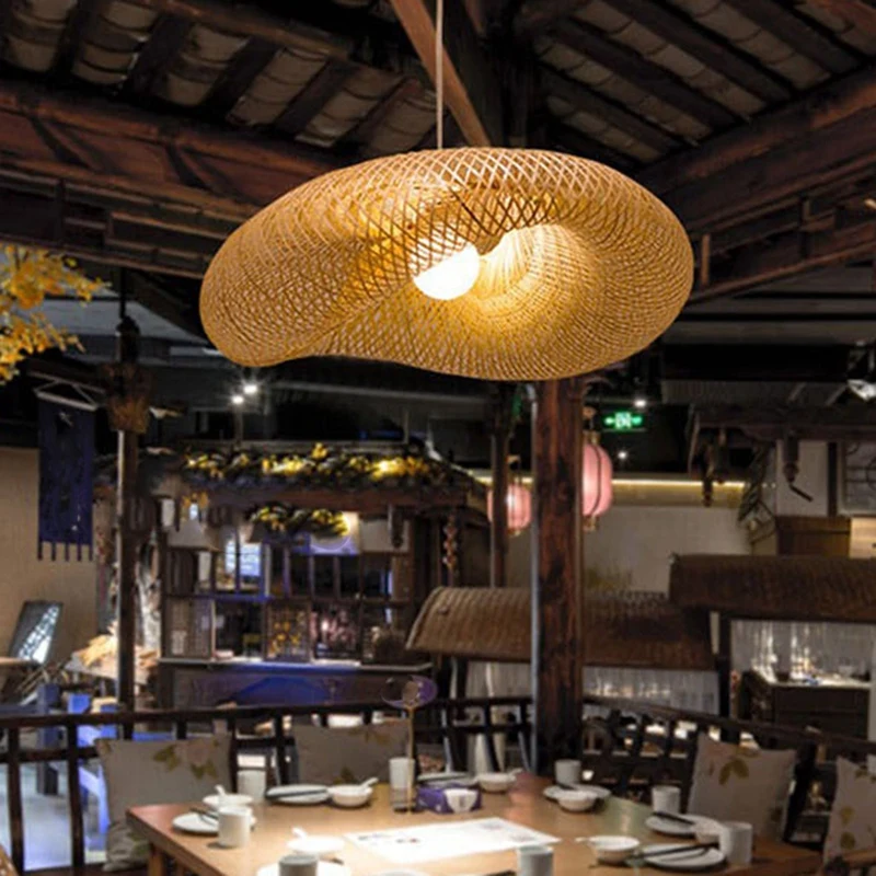 

Dining Room Lighting Fixtures Hanging Lamp, Creative Rattan Chandelier Bird Nest Lampshade for Bar Cafe Living Room
