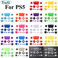 yuxi 19color controller r1 l1 r2 l2 button joystick key replacement shell case cover cap for ps5 gamepad handle accessories