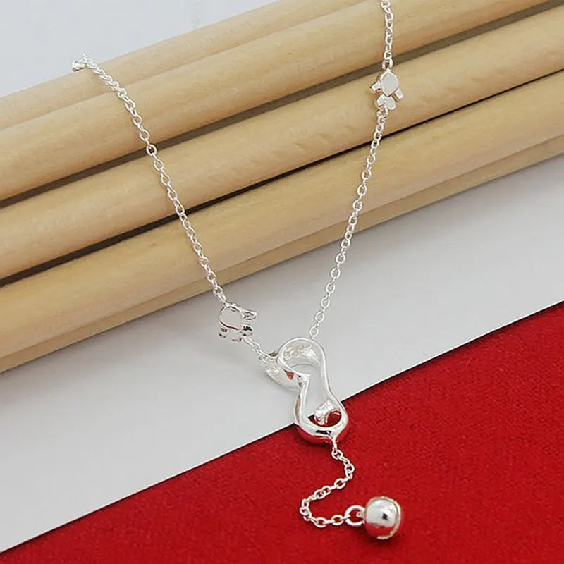 

Ожерелье женское из серебра 925 пробы, с шариком