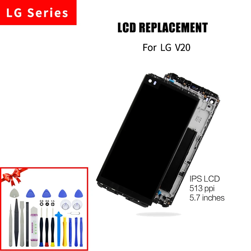 

ЖК-дисплей для LG V20 ЖК-дисплей Дисплей кодирующий преобразователь сенсорного экрана в сборе с разборки инструменты