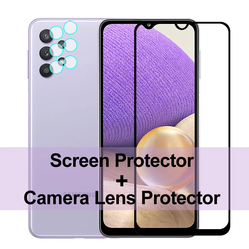 

2Pcs Screen Protector For Samsung Galaxy A32 Glass A12 A42 5G A21S A41 Tempered Glass Protective Phone Lens Film For Samsung A32
