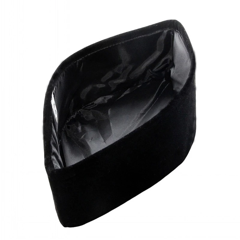 

Muslim Men Velvet Black Kufi Hat Islamic Turkish Takke Foldable Autumn Winter Prayer Cap Bonnet Hijab Arabia Turban