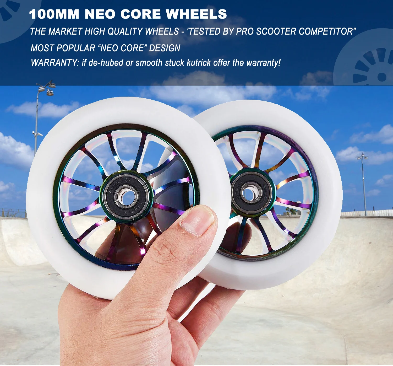 100mm колеса скутера-колеса для Pro Scooter 100 мм пара-Neo разлива нефти металлический