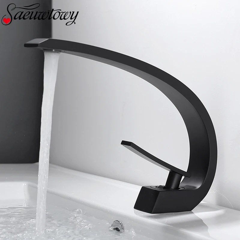 Изогнутый смеситель с одним отверстием и двойной ручкой кран для горячей