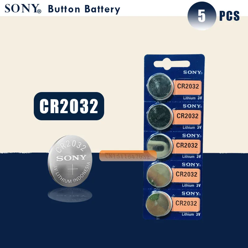 5 шт./лот SONY cr2032 кнопочные батареи 3 в монета литиевая батарея для часов дистанционное управление калькулятор cr2032