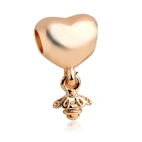new love bee pendant diy jewelry accessories gold plated pendant tassel bracelet accessories zipper buckle