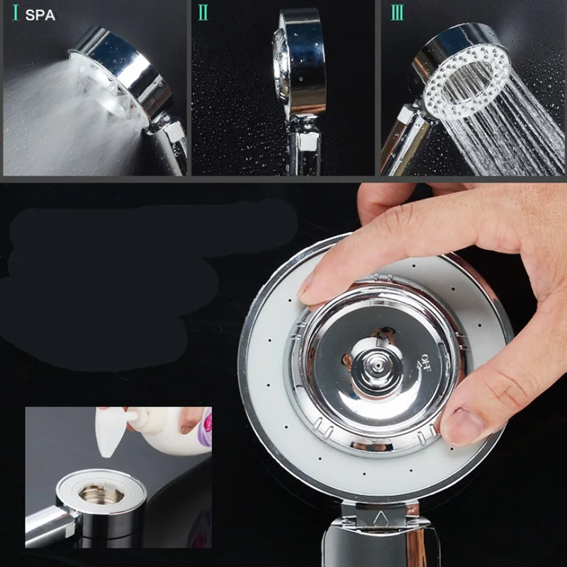 Массажная насадка для душа двусторонняя с функцией остановки воды спа спрей под