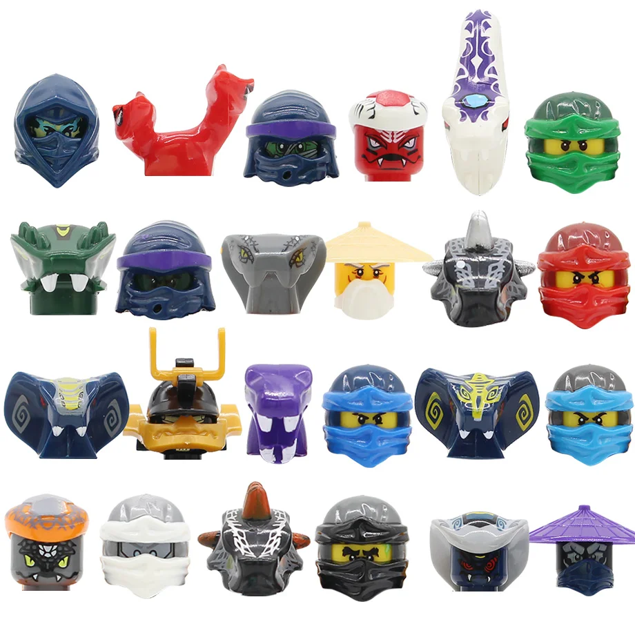 

Feleph 24pcs/lot Figure Head Set Snake Army Building Blocks Toys Cartoon for Children 31035 No Plate