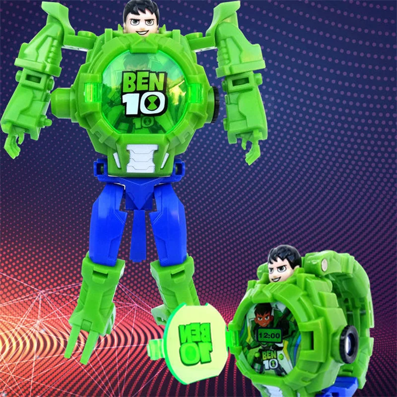 Часы BEN 10 Omnitrix игрушки для детей 3D деформированные прожектор подлинный Bening