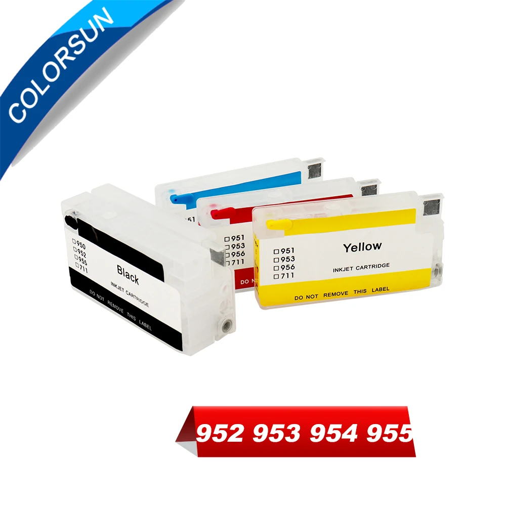 Colorsun многоразового использования для HP 953 чернильный картридж 952 954 955 OfficeJet Pro 7740