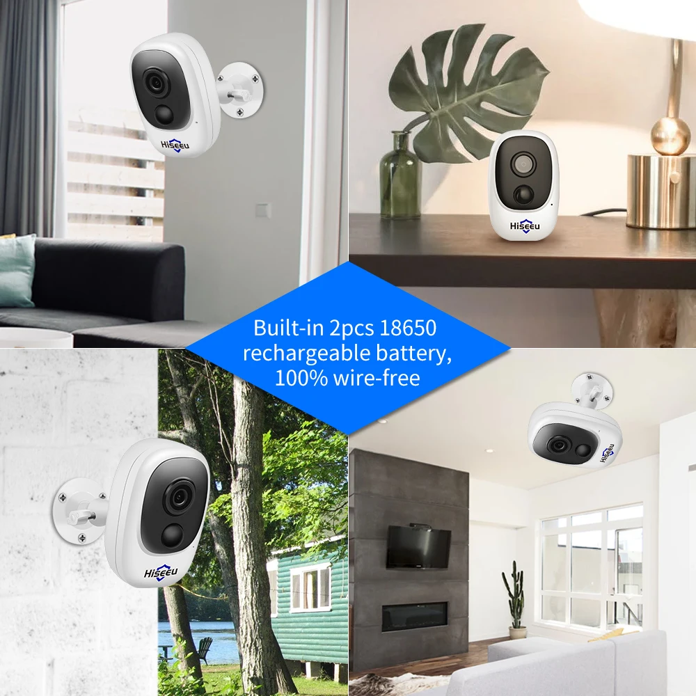 IP камера Hiseeu с солнечной панелью 1080P Wi Fi водонепроницаемая|Камеры