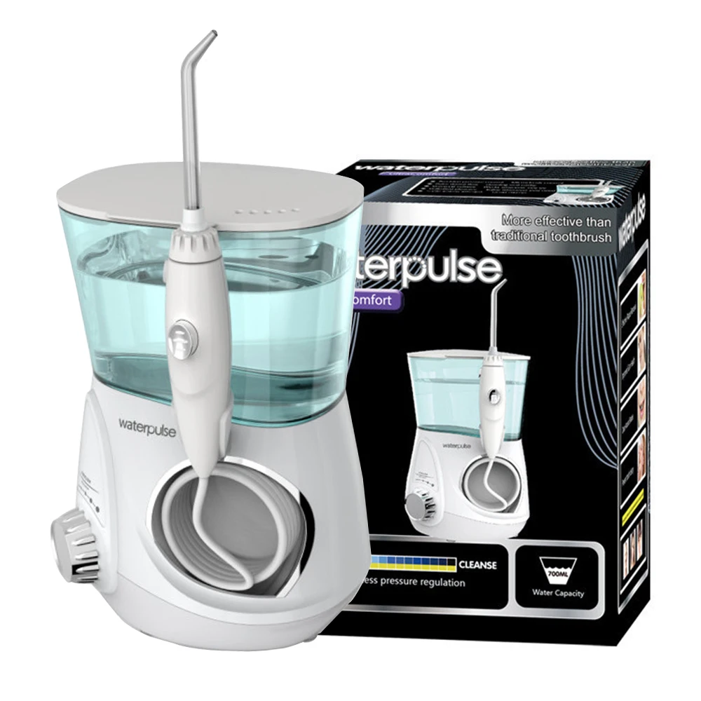 Waterpulse Water Dental Flosser Tooth Cleaner 10 Speed 700ml Home Electric Care Oral Irrigator Hygiene Teeth Cleaning 5 Jet Tips