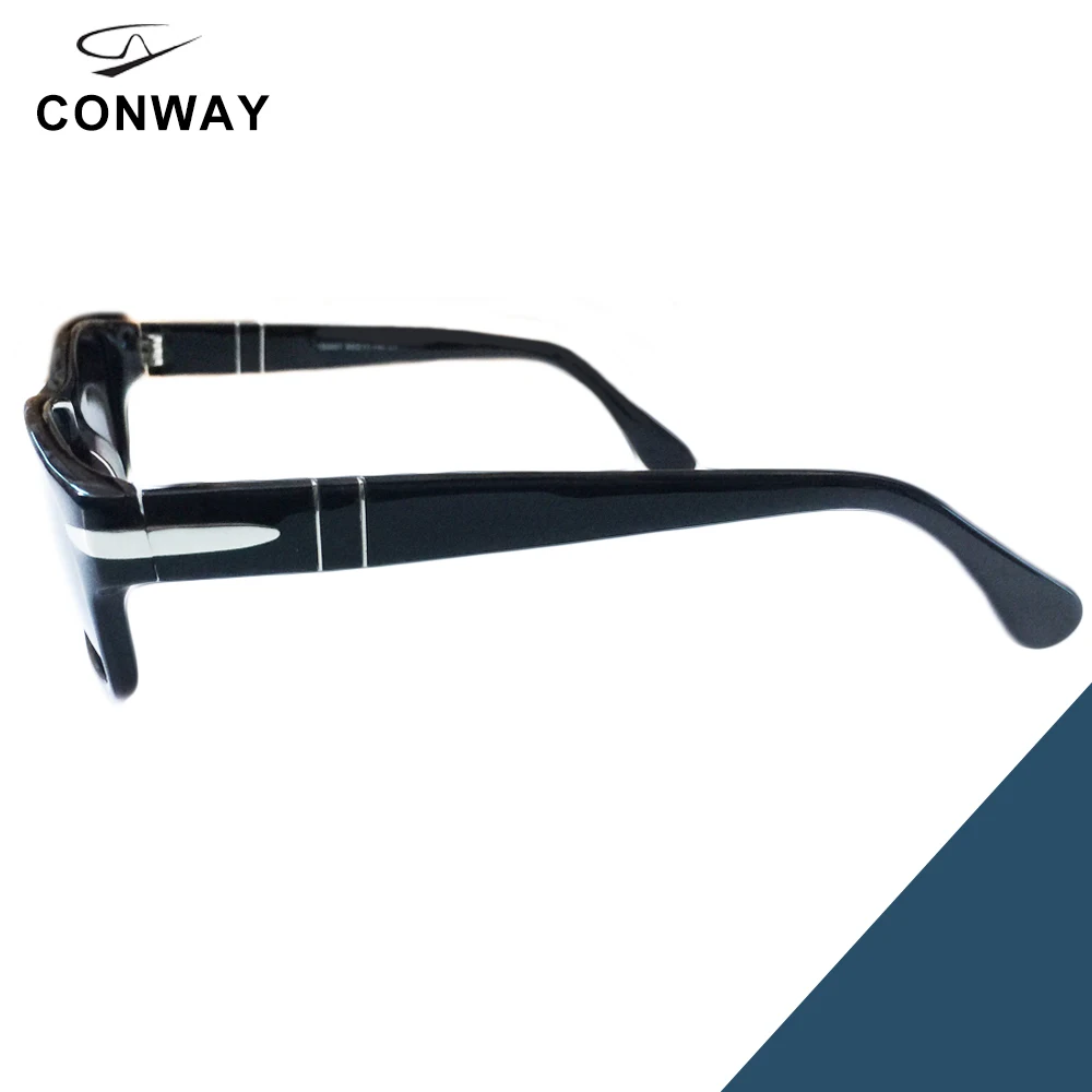 Conway, винтажные мужские солнцезащитные очки, квадратные, поляризационные, УФ-защита, Ретро стиль, фирменный дизайн, солнцезащитные очки, прочная ацетатная оправа, черный цвет