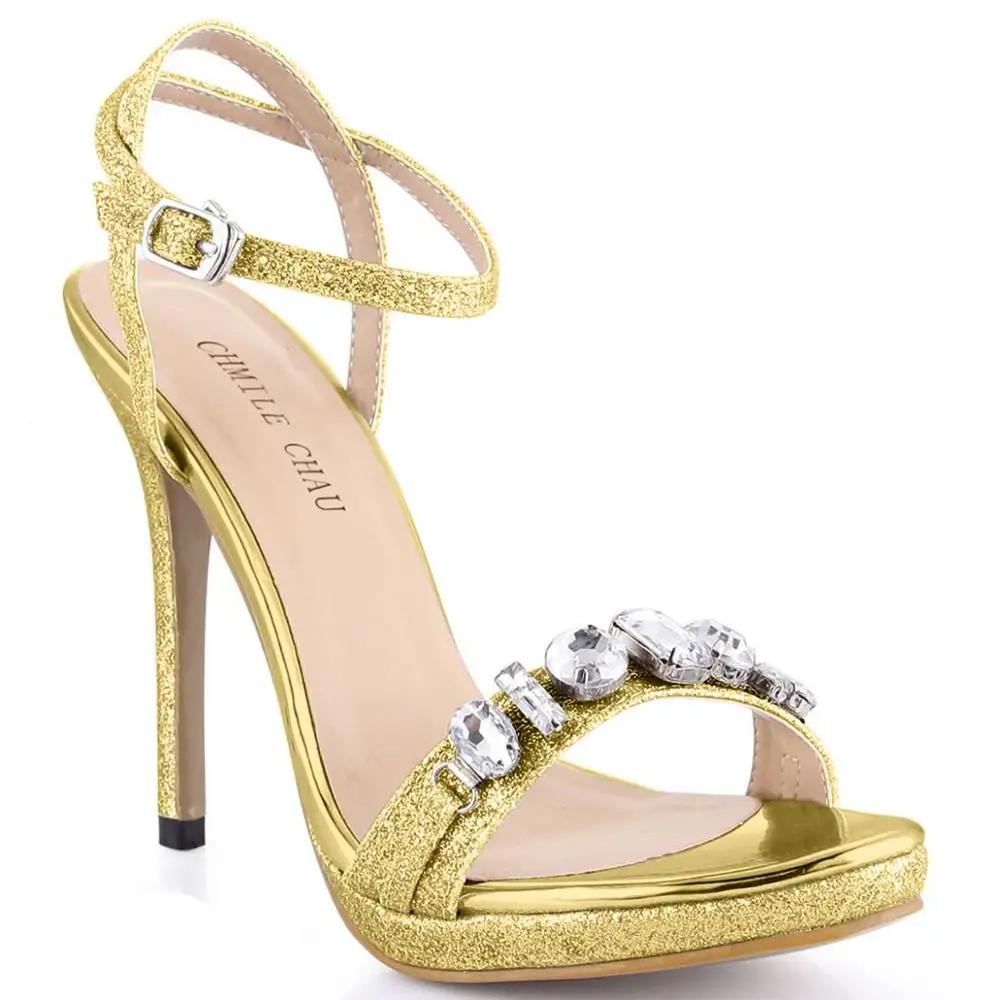 CHMILE чау Блестящие Свадебные Свадебная вечеринка женская обувь каблук стилет