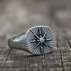 Модное мужское простое модное кольцо из сплава с логотипом Polaris и Сейлор-компасом