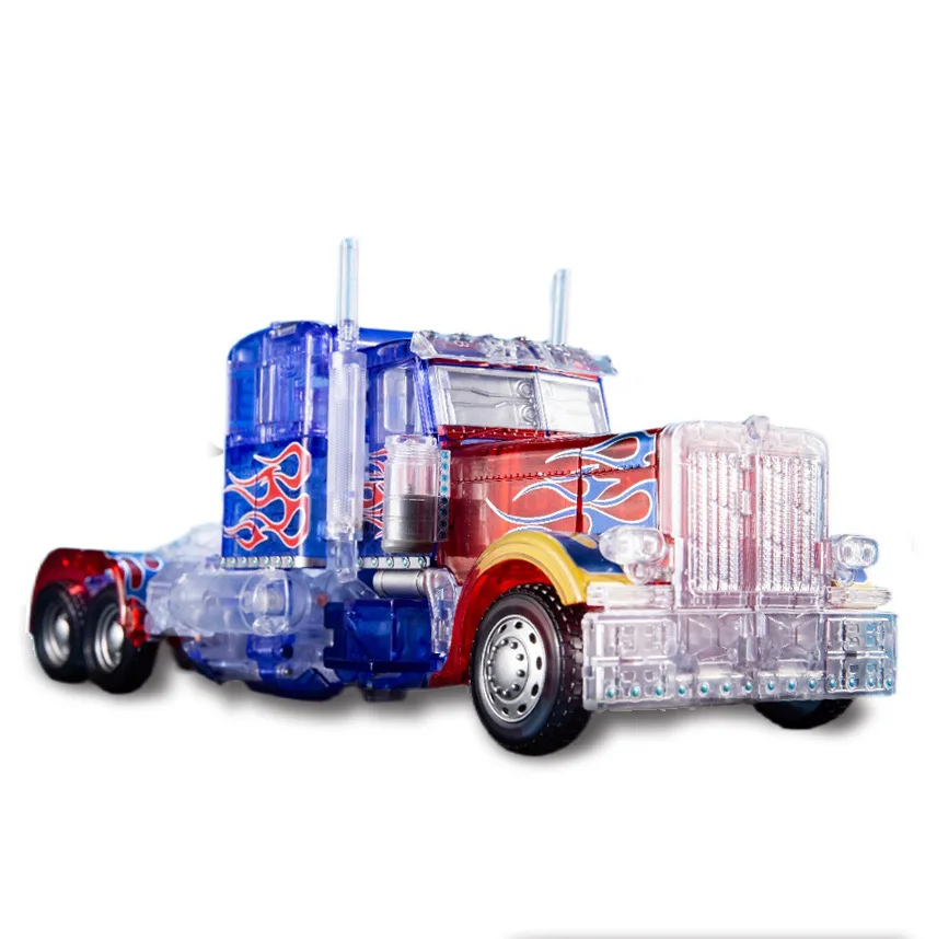 

25CM Transformers Action Figure Transparent Optimus Prime Limited Edition Robot Model Plastic ABS Collection Toys