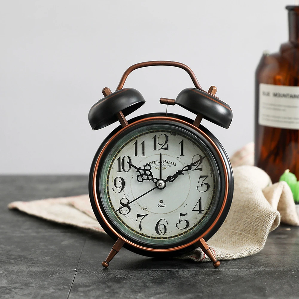 Женский винтажный будильник Европейский 3 дюймовый Ретро металлический