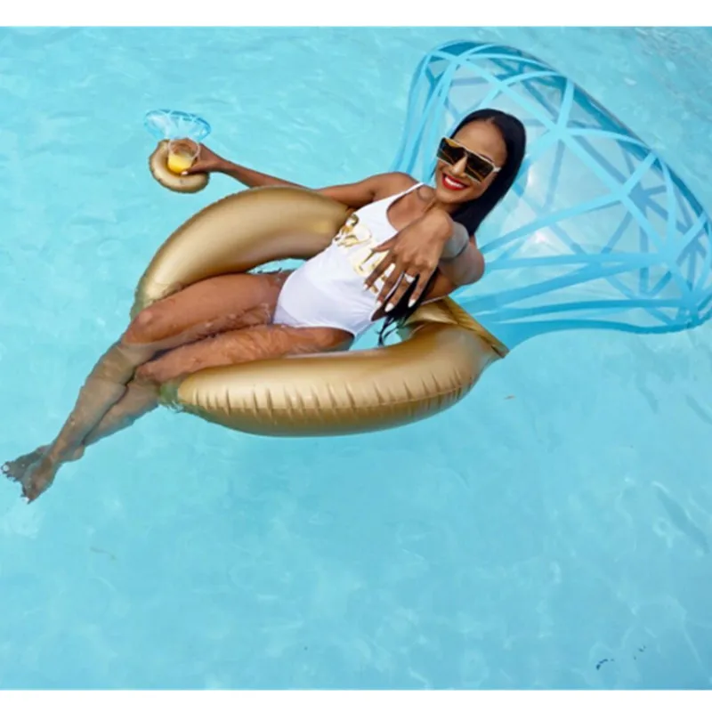 Надувная игрушка круг для плавания летнее кольцо с бриллиантами бассейн плот