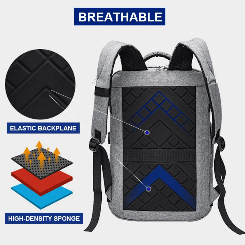 Мужской рюкзак с защитой от кражи для ноутбука 17 дюймов usb зарядкой Школьный