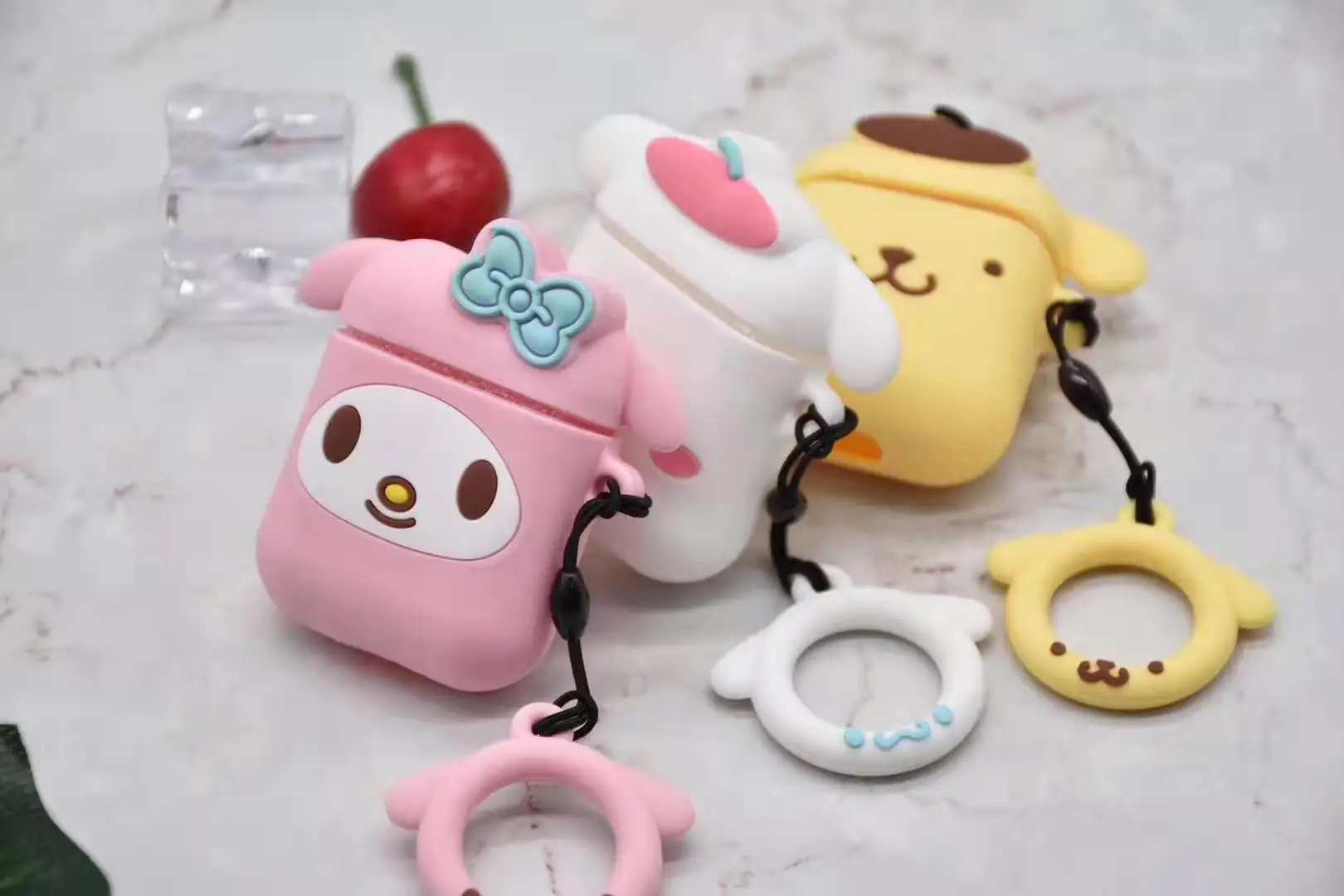 

Case For Airpods Case Cute smaile+ring Cases for Air Pods Cover Wireless Earphone Protective Case On Airpods 2 Airpods2 Airpods1
