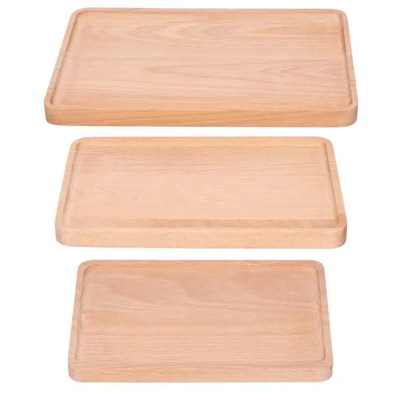 Деревянный сервировочный поднос Современная прямоугольная прочная элегантная