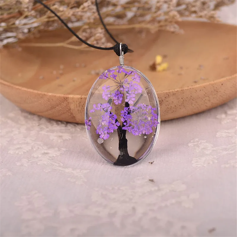 Завод для украшения засушенные цветы стекло ожерелья & Подвески с множеством