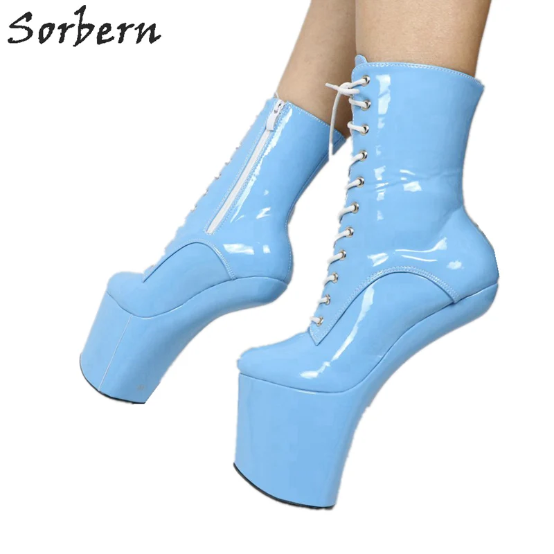Sky Blue Sorbern, 20 см, женские ботильоны для женщин, обувь на платформе, обувь унисекс для косплея, обувь на очень высоком каблуке - Цвет: Sky Blue