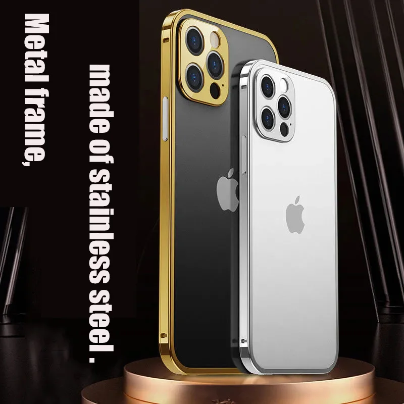 Противоударный металлический бампер для телефона iPhone 14 Pro MAX 13 Mini роскошный чехол