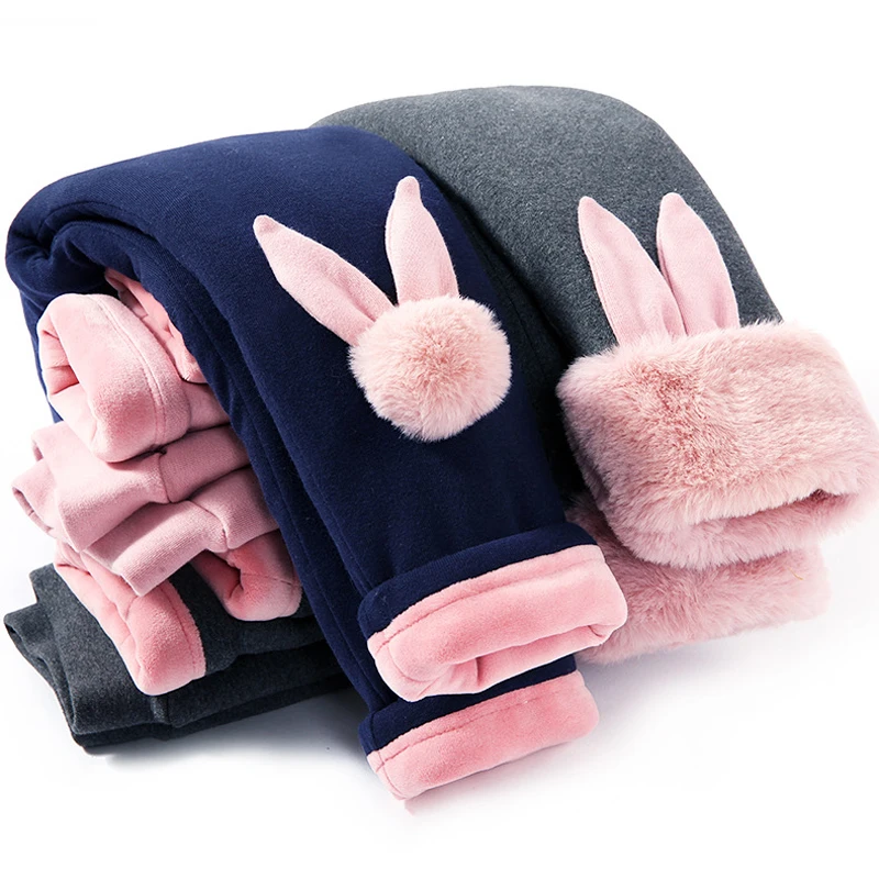 

Зимние детские штаны из натурального хлопка для девочек, зимние Мультяшные Хлопковые Штаны, детские теплые брюки, плюшевые утепленные штан...