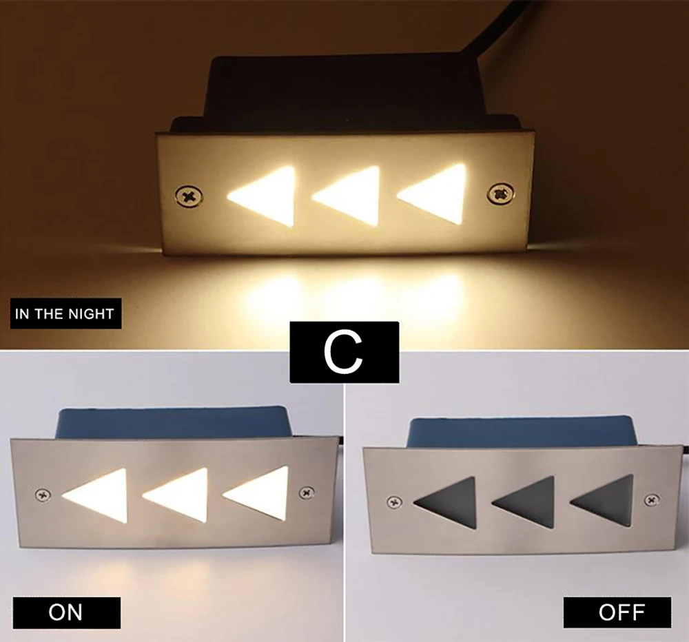Светодиодный шаговый светильник 3 Вт 6 подземная лампа утопленный для лестницы