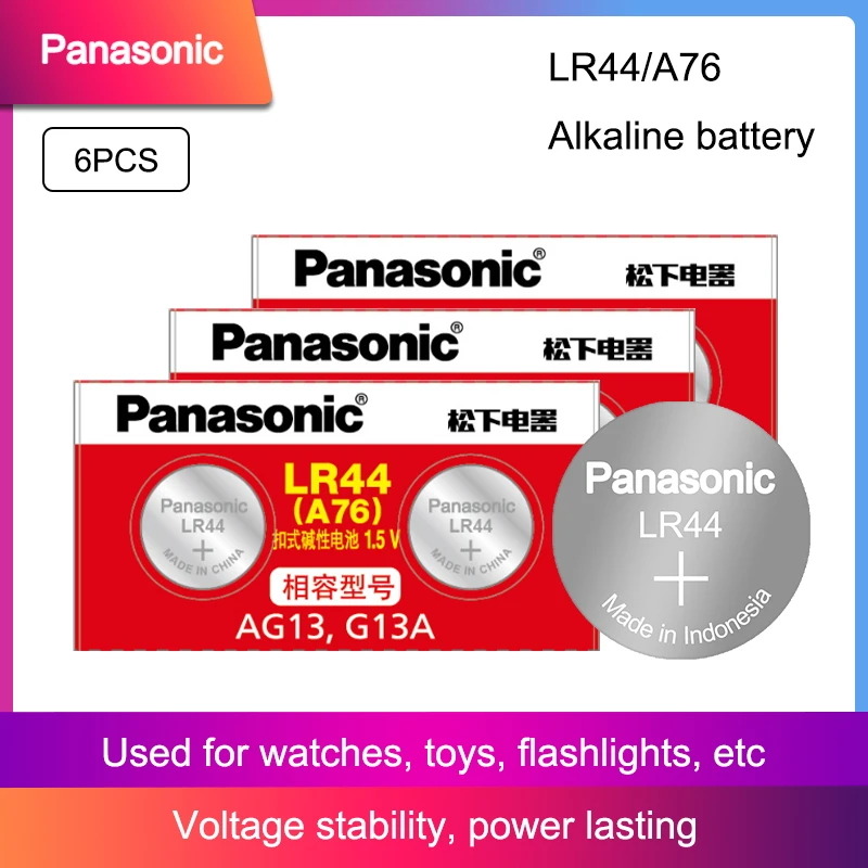Часы Panasonic 6 шт. 2021 Акция новинка 1 5 в LR 44 LR44 AG13 часовые батареи Pilas GP76 L1154 LR1154 SR1154 SR44