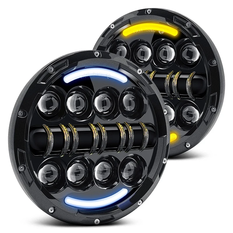

YOUSTAR 80 Вт DRL 7-дюймовый светодиодный налобный фонарь, круглые фары, точечные, одобренные для Wrangler 1997-2018 JK LJ