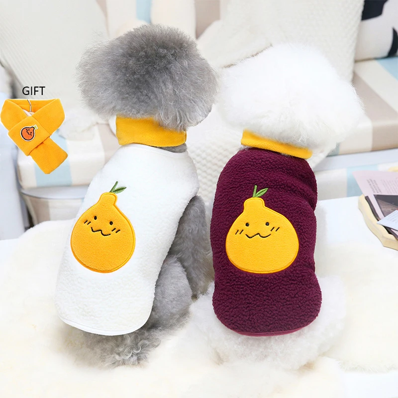 

Pet Cat Clothes Dog Autumn and Winter Free Bib Pet Clothes Teddy No Fleece Casual Teddy Pomeranian Dog Clothes ropa de perro