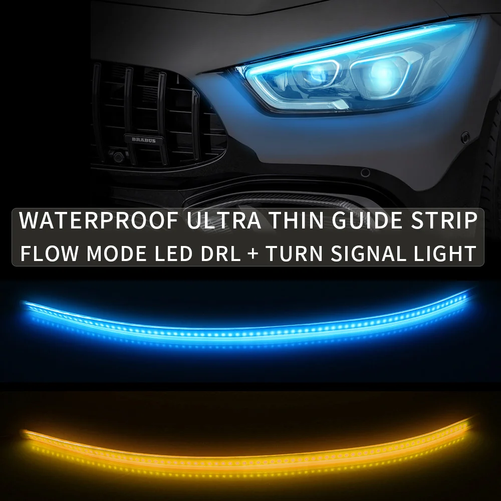 DRL 30 45 60 см дневные ходовые огни светильник Авто течет поворотов мягкие гибкие