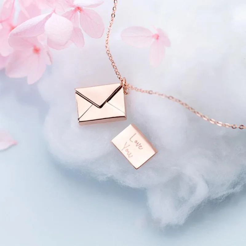 

Ожерелье-конверт с надписью «Love» женское, модное ювелирное изделие «Love You Secret» с открытым кулоном «сделай сам», с надписью «Love», фотографиям...