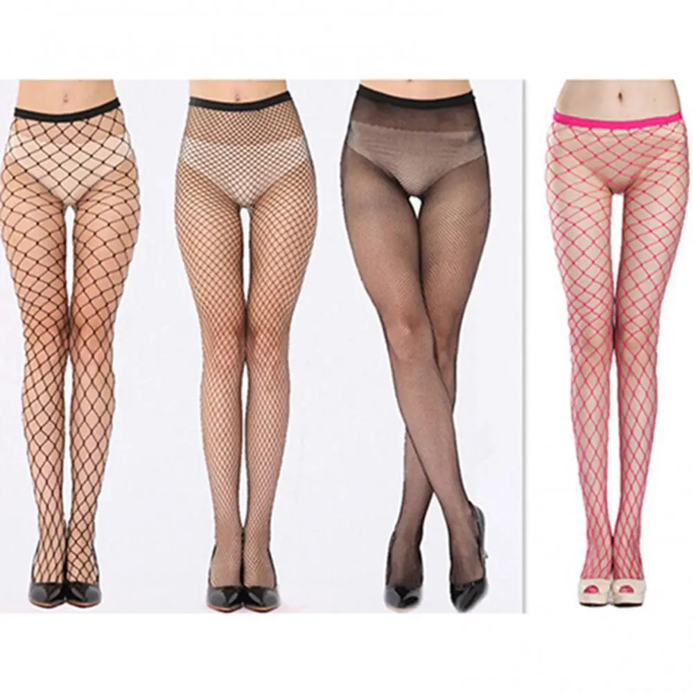 

Women Sexy Fishnet Hollow Pantyhose Punk Stockings Stretchy Tights One Size Club Party Hosiery Calcetines Female Mesh