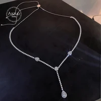 aazuo 18k orignal white gold real diamonds 4 0ct luxury full diamonds choker necklace 60cm gifted for women wedding party au750