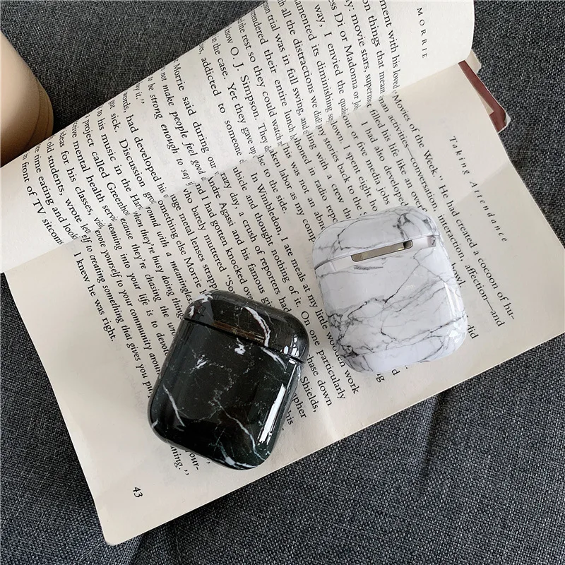 Чехол для наушников с 3D мраморным узором Airpods 2 1 Pro чехол ПК беспроводная Bluetooth