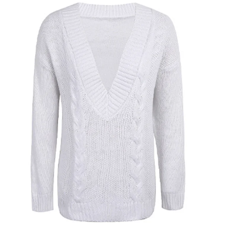 Длинные рукава для женщин длинные с V-образным вырезом свободный стиль режим