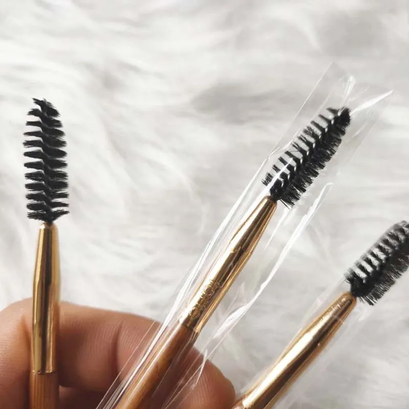 1 шт двойной головкой коническая кисть для бровей Портативный деревянная ресница