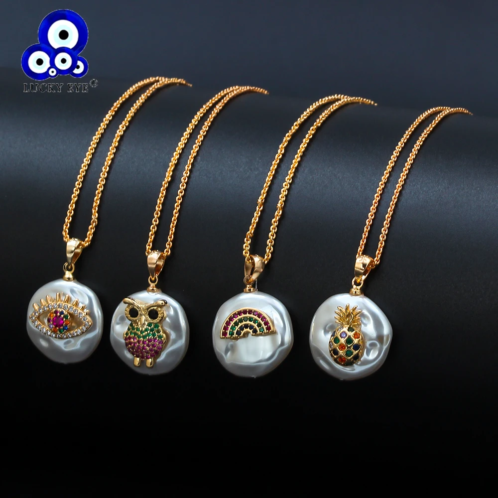 Ожерелье с подвеской Lucky Eye из пластика и искусственного жемчуга ожерелье