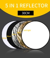 sh 30cm portable disc for photography light reflector round 5 in 1 handhold multi disc diffuers collapsible gold and silver